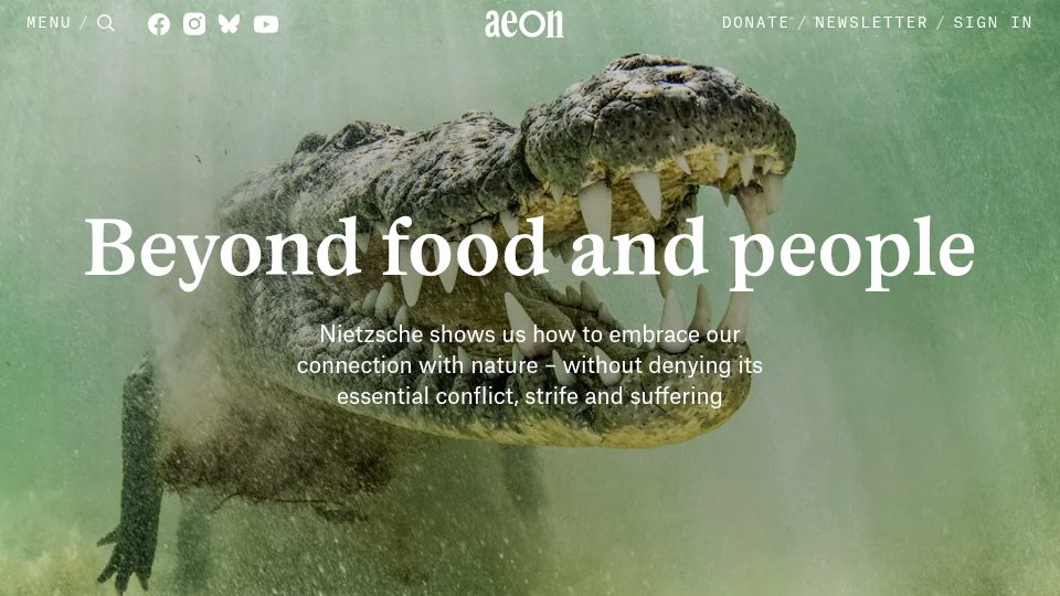Screenshot of aeon.co: Beyond Food and People