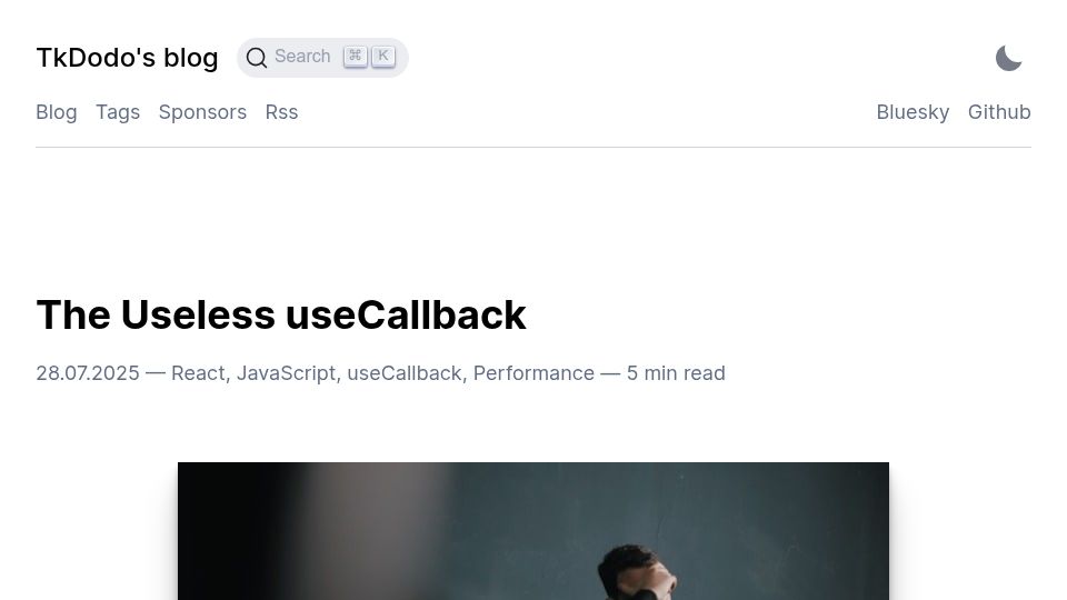 Screenshot of tkdodo.eu: The Useless UseCallback