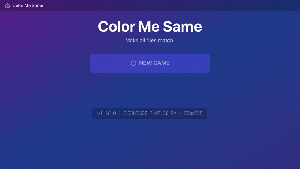Screenshot of color-me-same.franzai.com: Show HN: Color Me Same – A new kind of logic game
