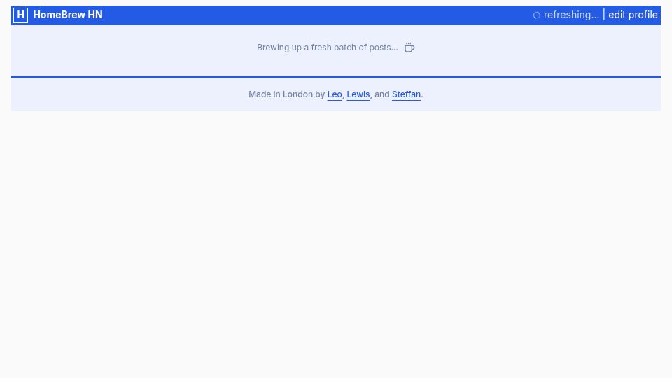 Screenshot of hackernews.coffee: Show HN: HomeBrew HN – Generate personal context for content ranking
