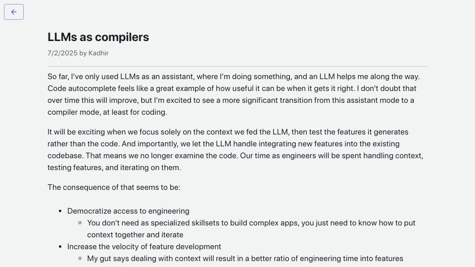Screenshot of resync-games.com: LLMs as Compilers
