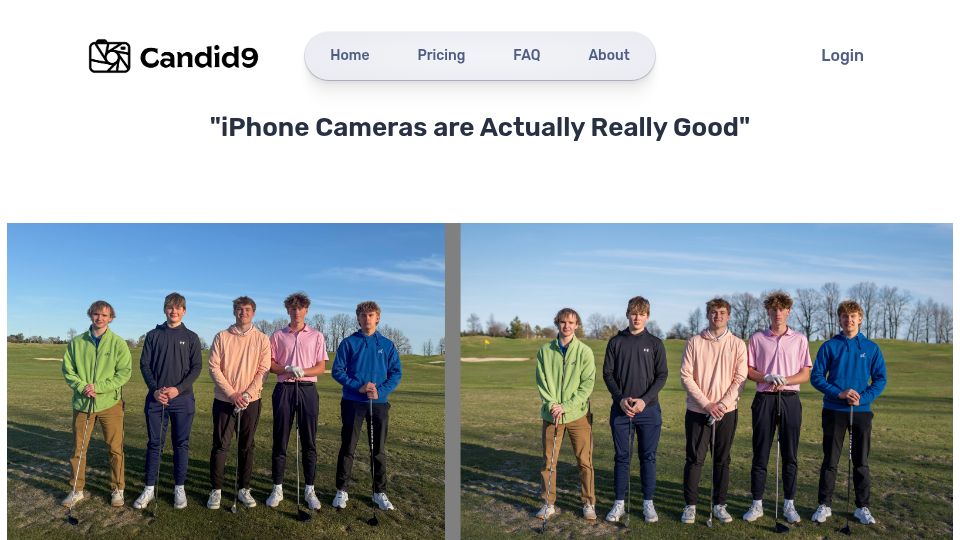 Screenshot of candid9.com: iPhone 16 cameras vs. traditional digital cameras