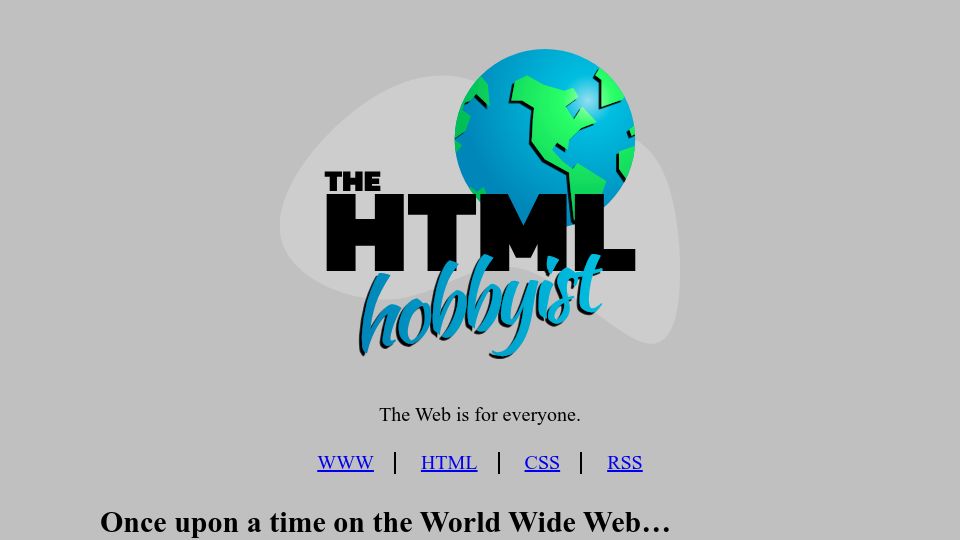 Screenshot of htmlhobbyist.com: The HTML Hobbyist (2022)