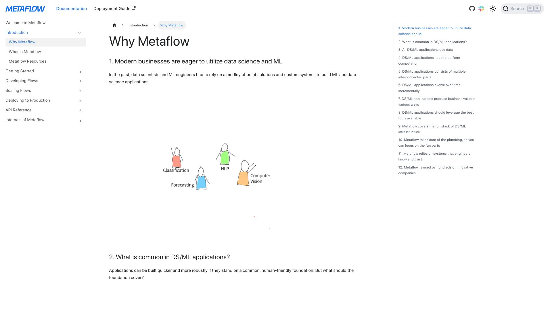 Screenshot of docs.metaflow.org: Why Metaflow?