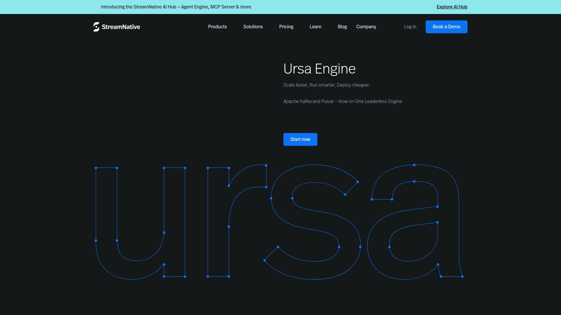 Screenshot of streamnative.io: Ursa: A leaderless, object storage–based alternative to Kafka