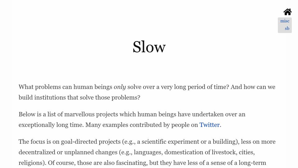 Screenshot of michaelnotebook.com: Slow