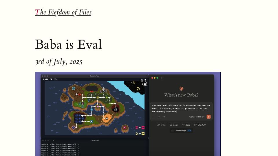 Screenshot of fi-le.net: Baba Is Eval