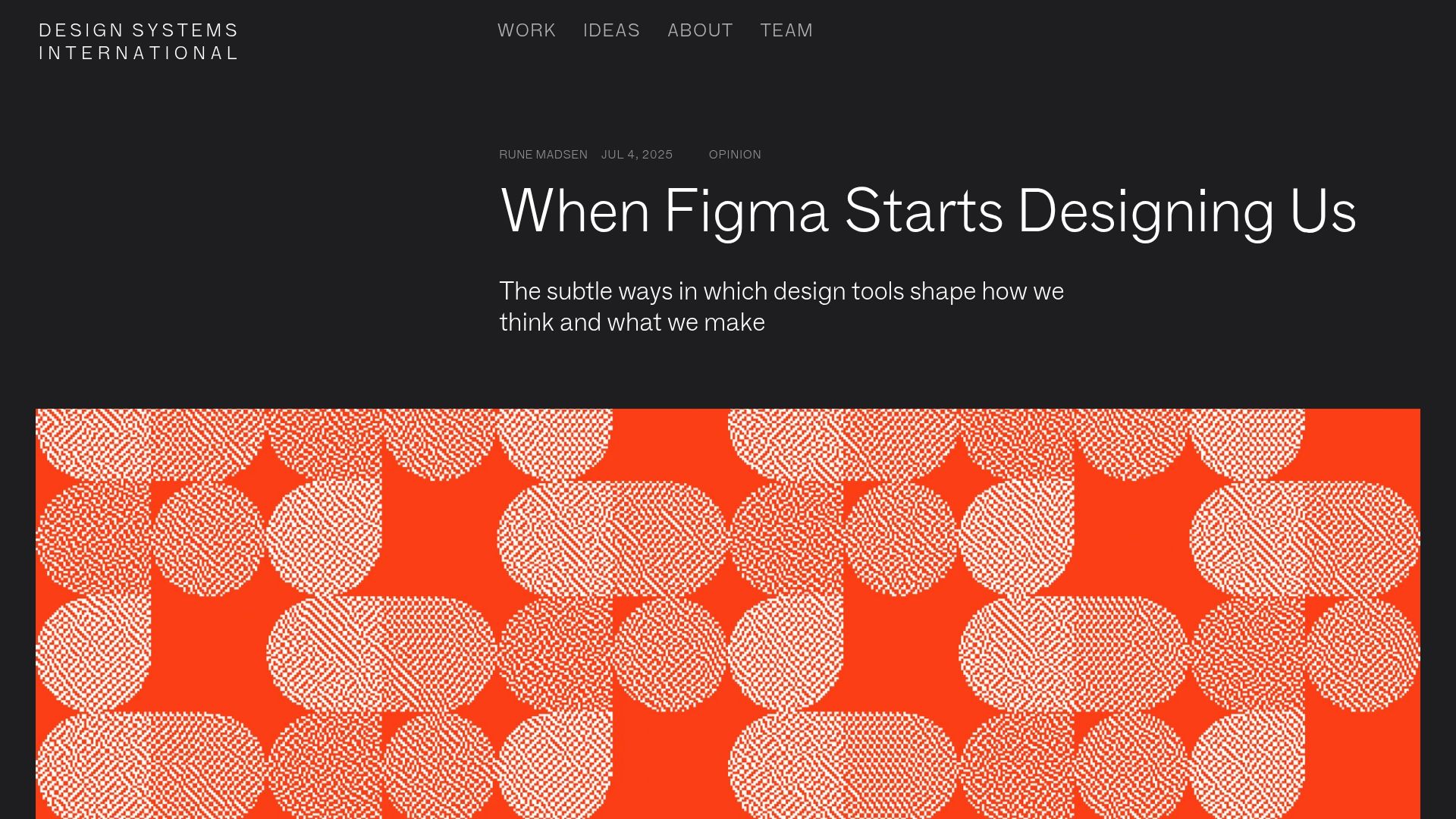 Screenshot of designsystems.international: When Figma starts designing us