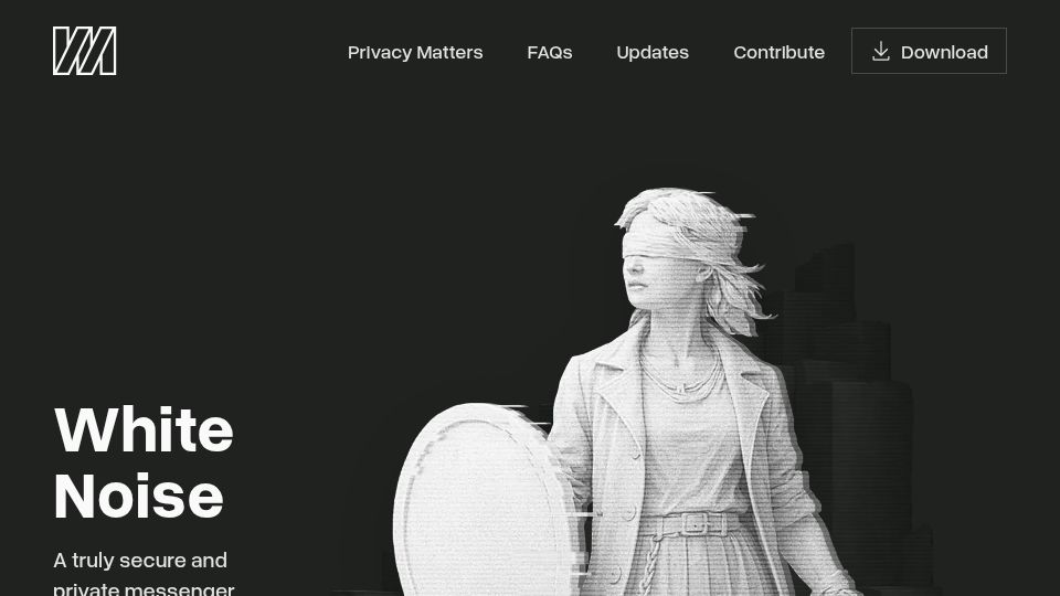 Screenshot of whitenoise.chat: White Noise – secure and private messenger