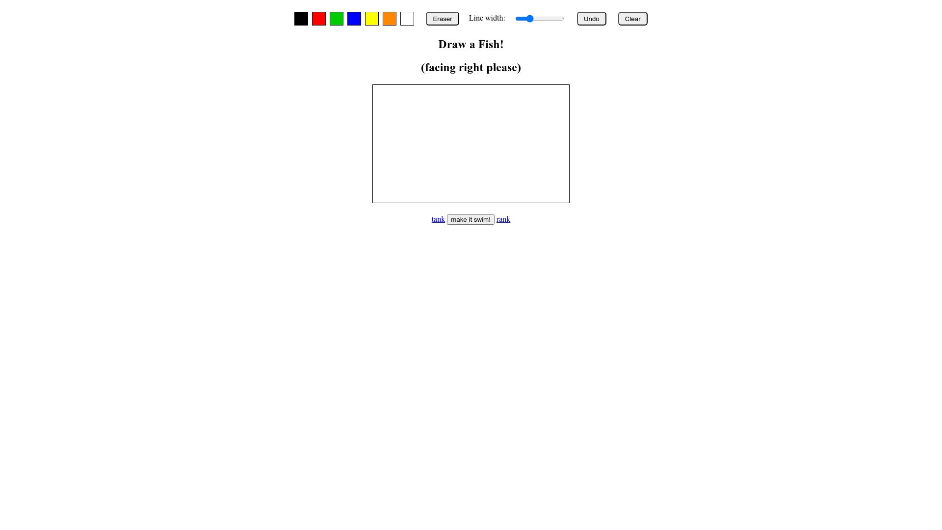 Screenshot of drawafish.com: Show HN: Draw a fish and watch it swim with the others