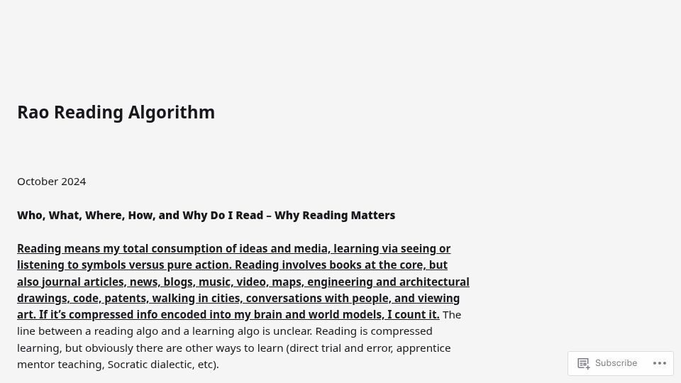 Screenshot of raohacker.com: Rao Reading Algorithm (2024)