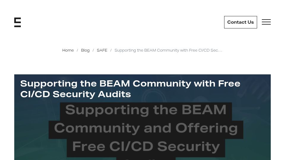 Screenshot of erlang-solutions.com: Supporting the BEAM community with free CI/CD security audits