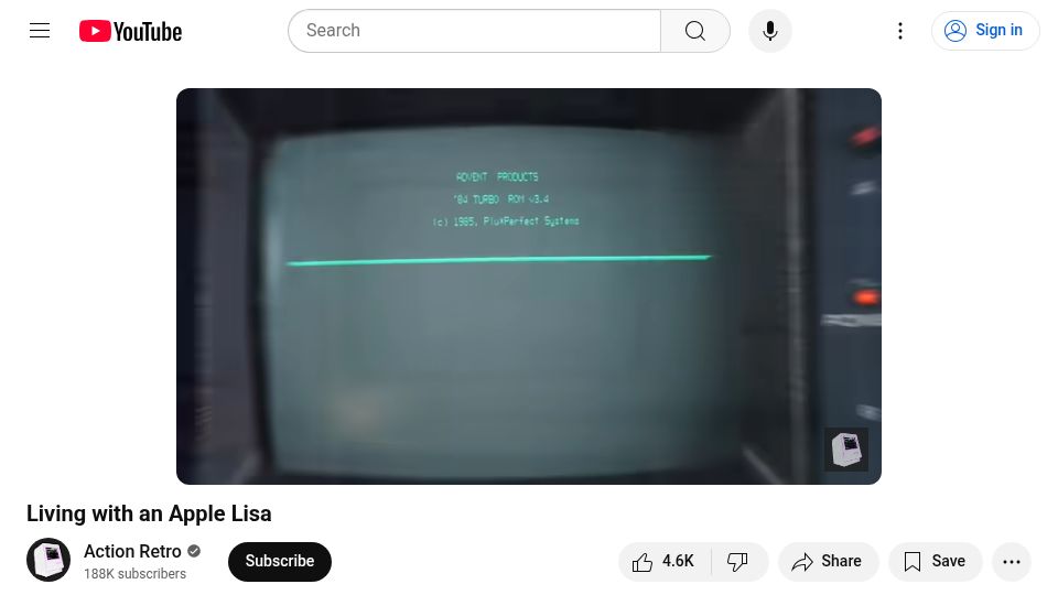 Screenshot of youtube.com: Living with an Apple Lisa [video]