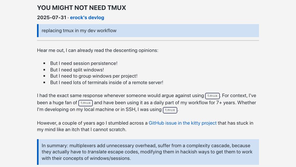Screenshot of bower.sh: Replacing tmux in my dev workflow