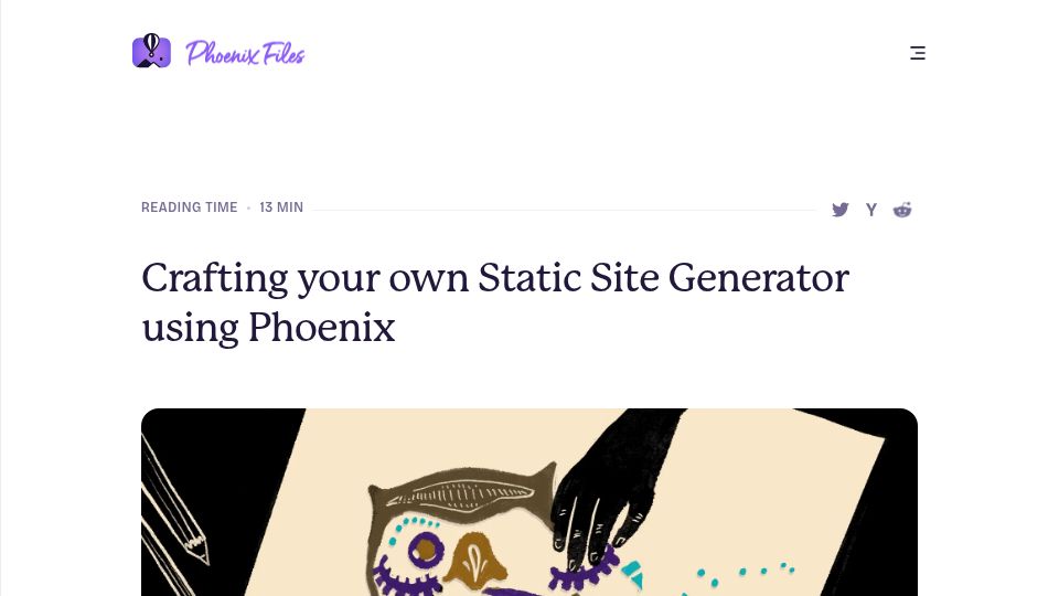 Screenshot of fly.io: Crafting your own Static Site Generator using Phoenix (2023)
