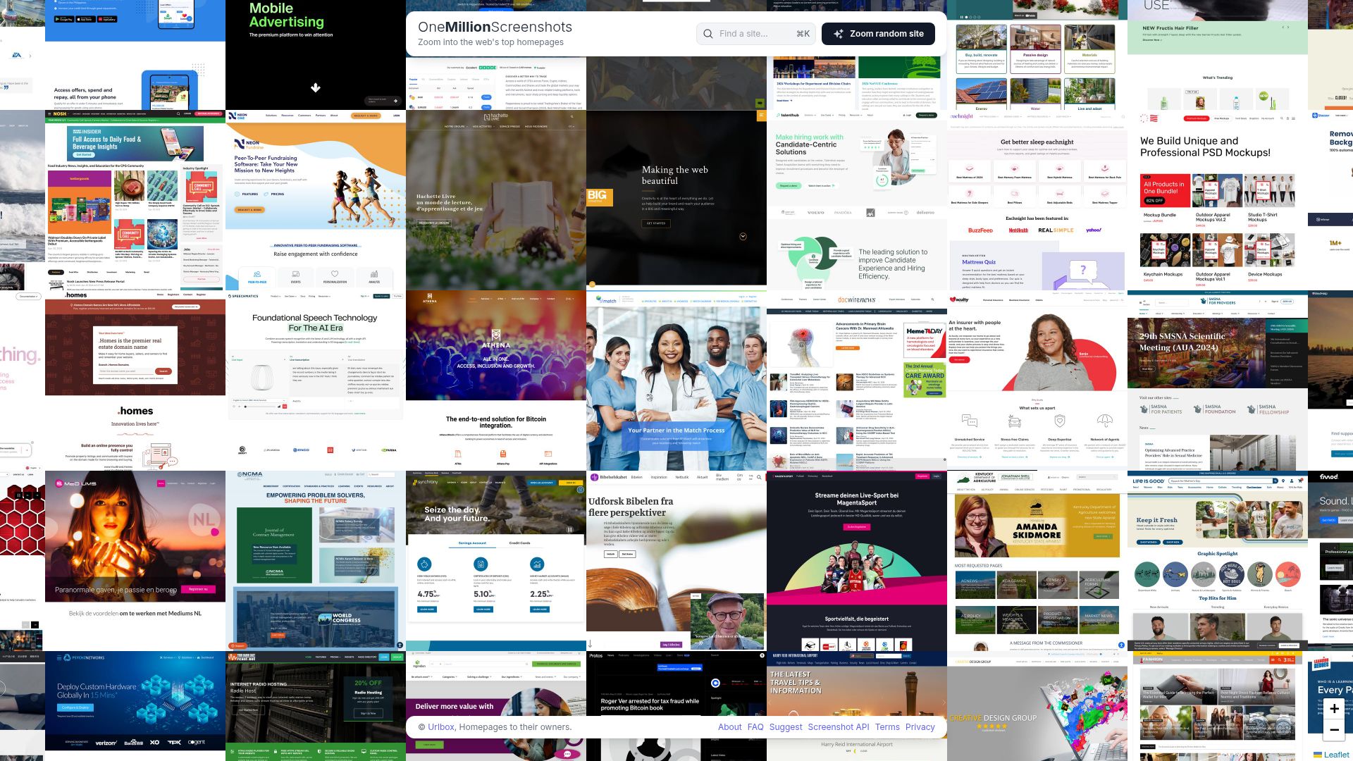 Screenshot of onemillionscreenshots.com: One Million Screenshots