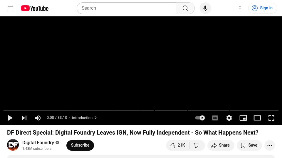 Screenshot of youtube.com: Digital Foundry leaves IGN, now independent [video]