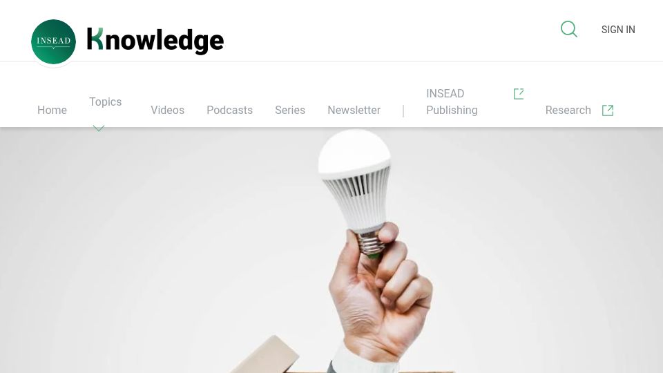 Screenshot of knowledge.insead.edu: "McKinsey in a Box": The End of Strategic Consulting?