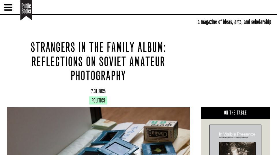 Screenshot of publicbooks.org: Reflections on Soviet Amateur Photography