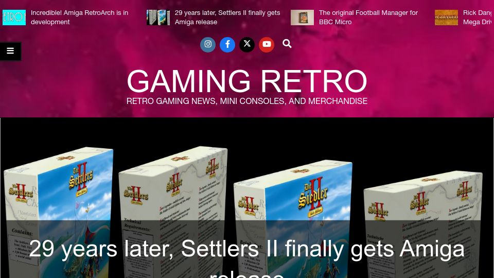 Screenshot of gamingretro.co.uk: 29 years later, Settlers II gets Amiga release