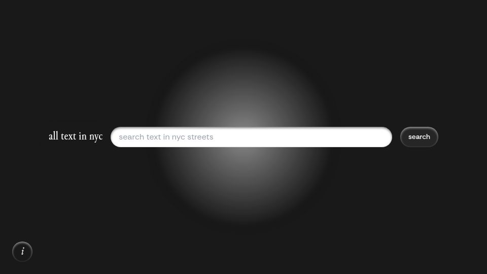 Screenshot of alltext.nyc: Search all text in New York City