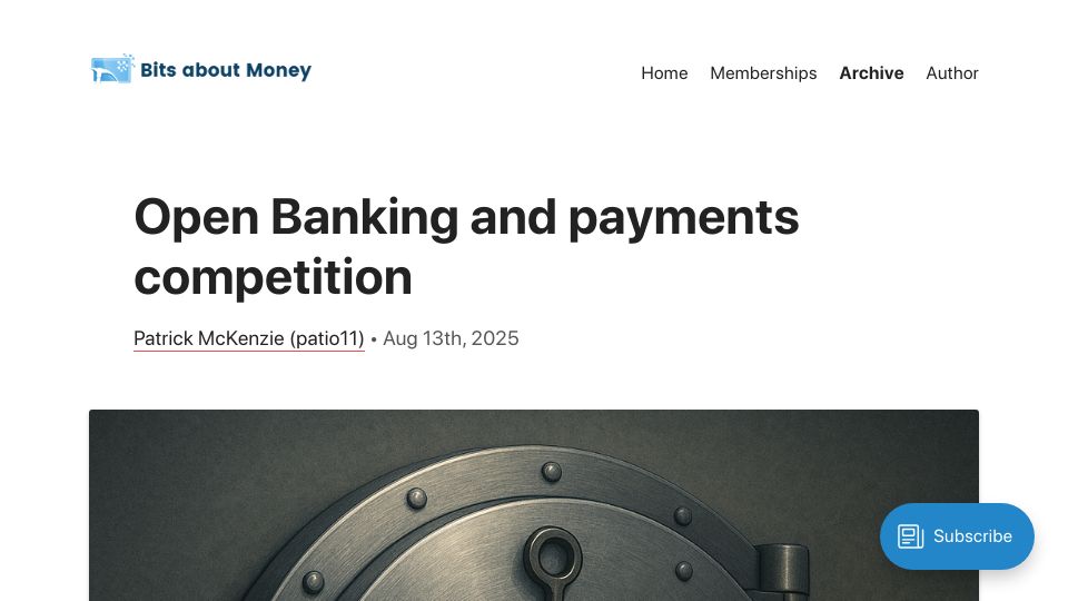 Screenshot of bitsaboutmoney.com: Open Banking and Payments Competition