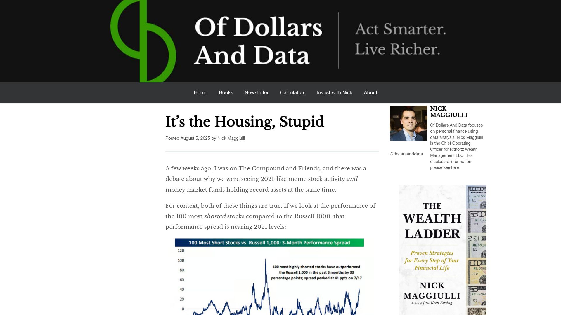 Screenshot of ofdollarsanddata.com: It's the Housing, Stupid