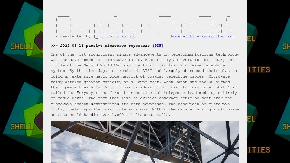 Screenshot of computer.rip: Passive Microwave Repeaters