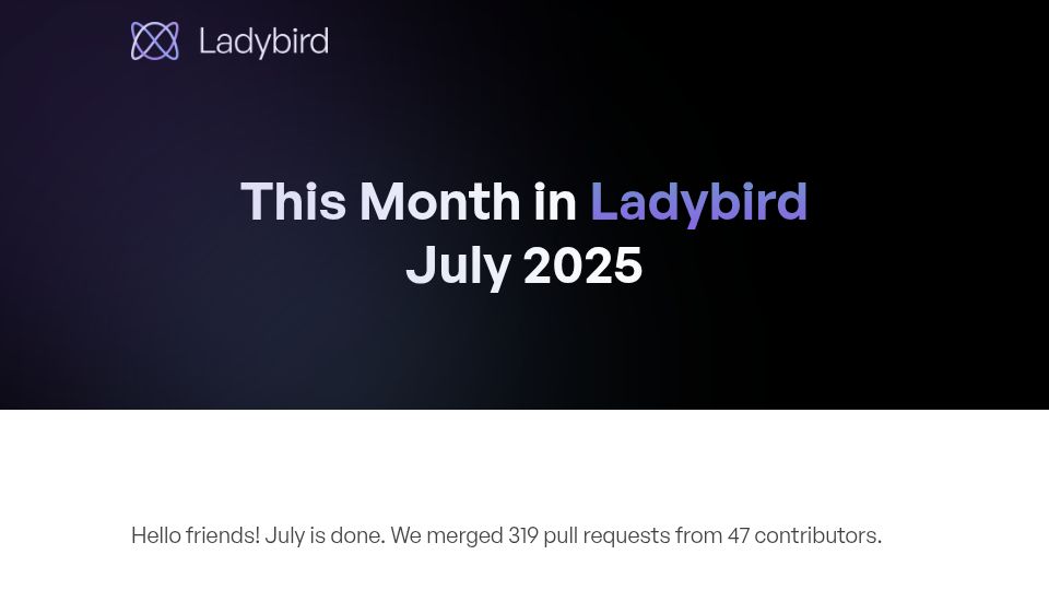 Screenshot of ladybird.org: This Month in Ladybird