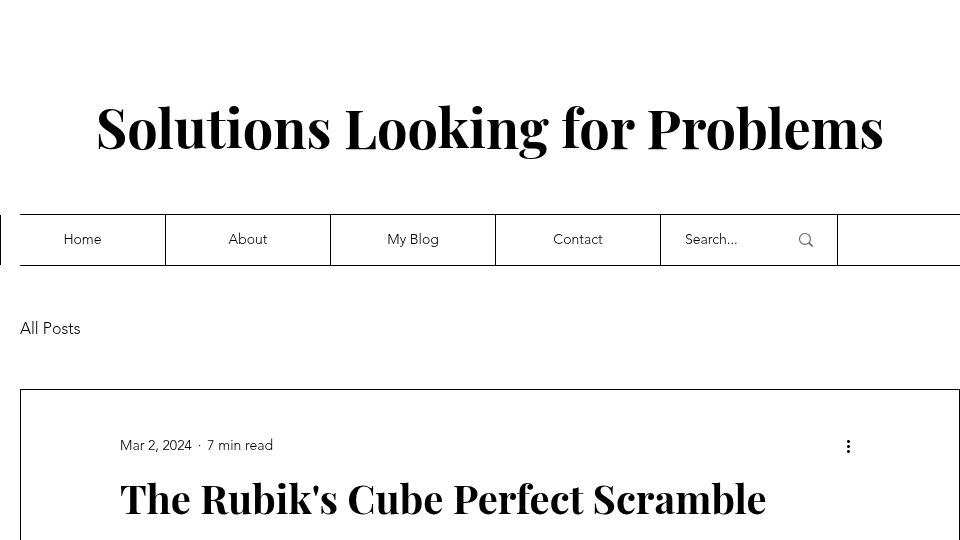 Screenshot of solutionslookingforproblems.com: The Rubik's Cube Perfect Scramble (2024)