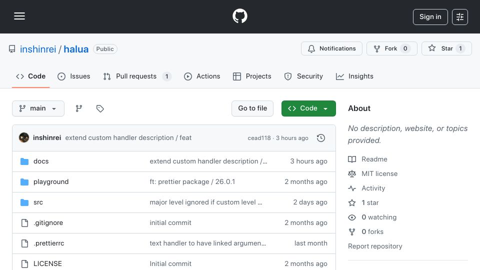 Screenshot of github.com: Show HN: I've made an easy to extend and flexible JavaScript logger