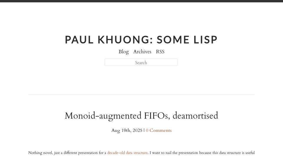 Screenshot of pvk.ca: Monoid-Augmented FIFOs, Deamortised