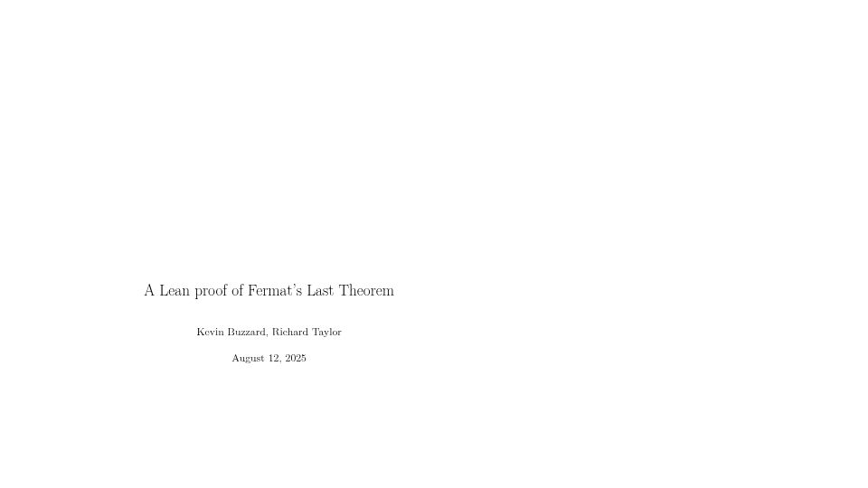 Screenshot of imperialcollegelondon.github.io: Project to formalise a proof of Fermat’s Last Theorem in the Lean theorem prover