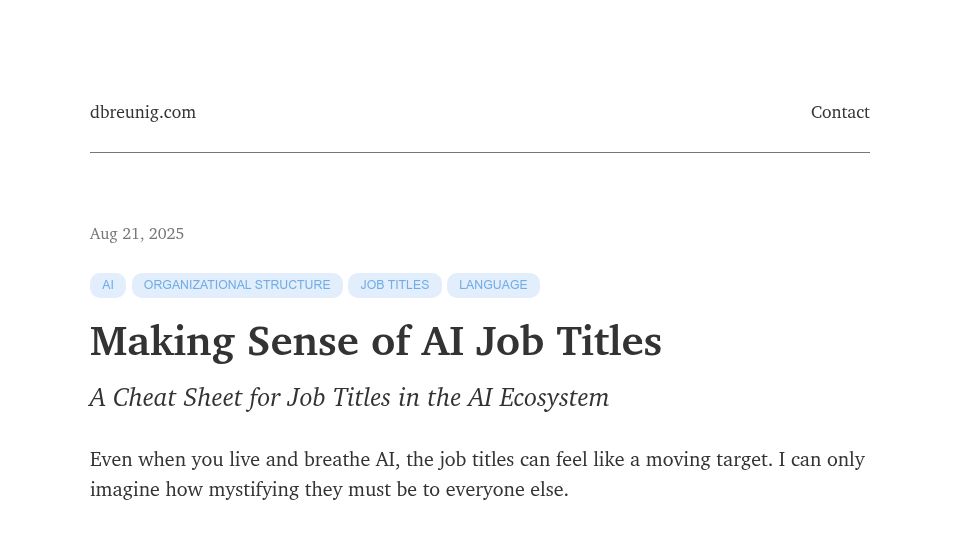 Screenshot of dbreunig.com: The AI Job Title Decoder Ring