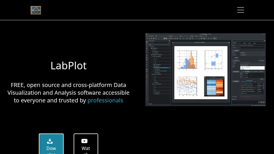 Screenshot of labplot.org: LabPlot: Free, open source and cross-platform Data Visualization and Analysis