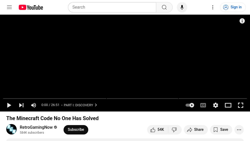 Screenshot of youtube.com: The Minecraft Code (2024) [video]