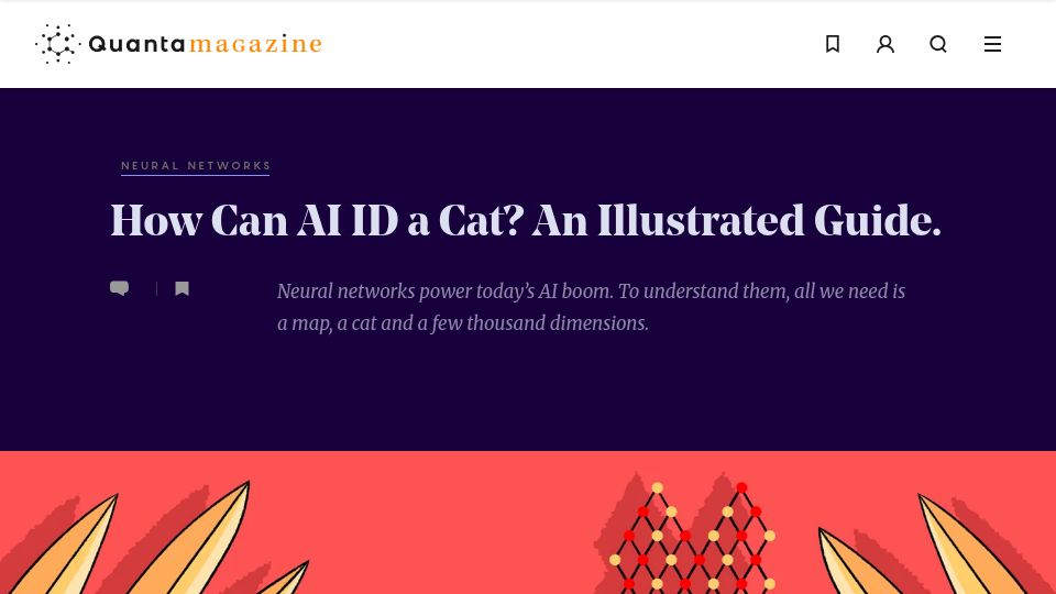 Screenshot of quantamagazine.org: How can AI ID a cat?