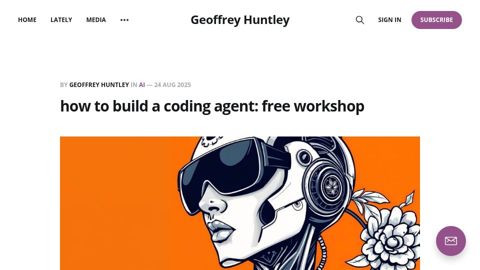 Screenshot of ghuntley.com: How to build a coding agent