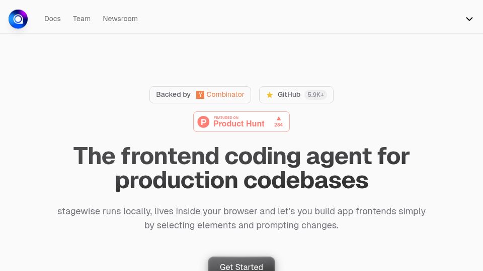 Screenshot of stagewise.io: Show HN: Stagewise – frontend coding agent for real codebases