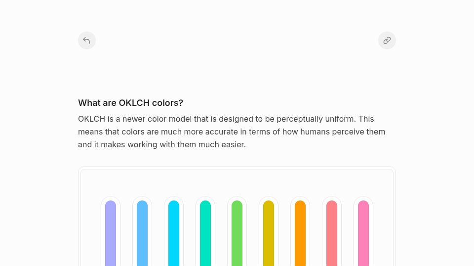 Screenshot of jakub.kr: What are OKLCH colors?