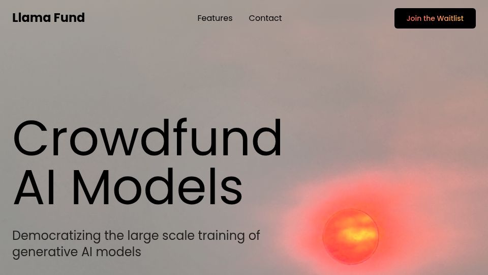Screenshot of llama.fund: Llama Fund: Crowdfund AI Models