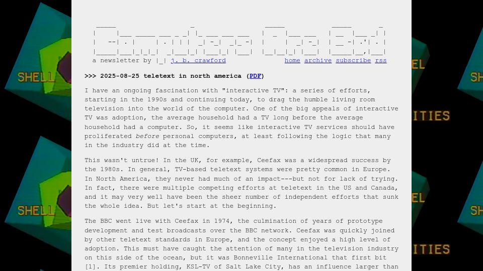 Screenshot of computer.rip: Teletext in North America