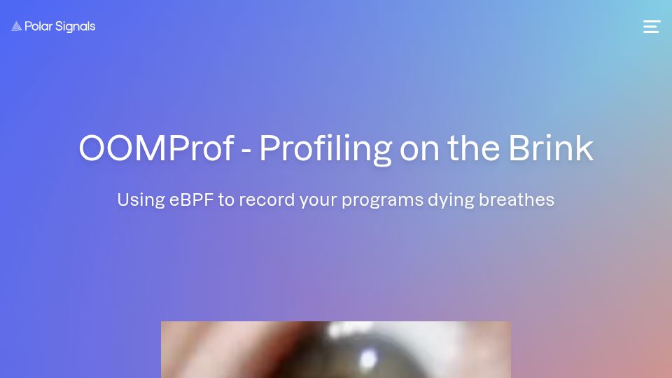 Screenshot of polarsignals.com: OOMProf: Profiling on the Brink