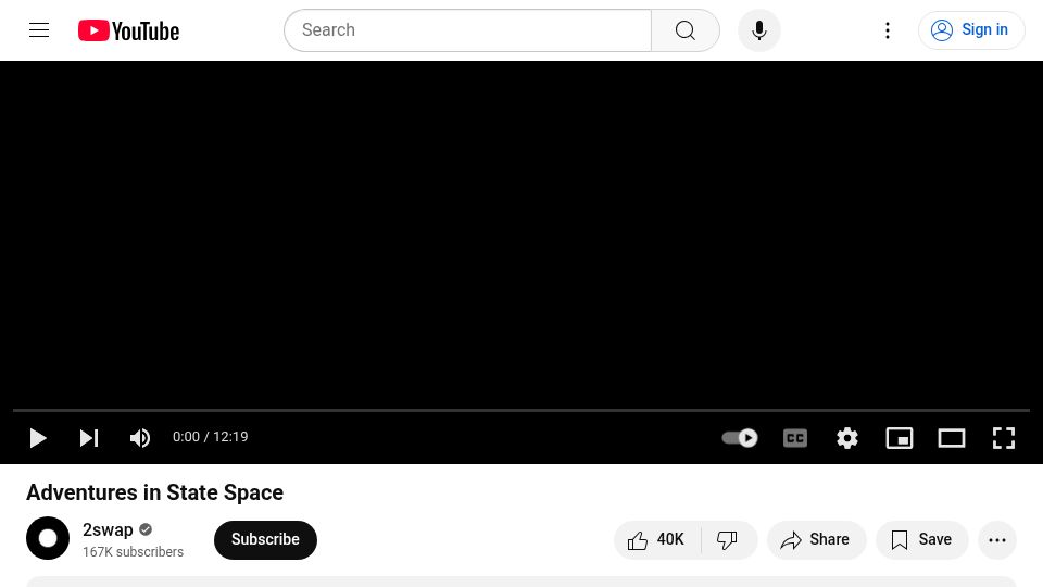 Screenshot of youtube.com: Adventures in State Space [video]