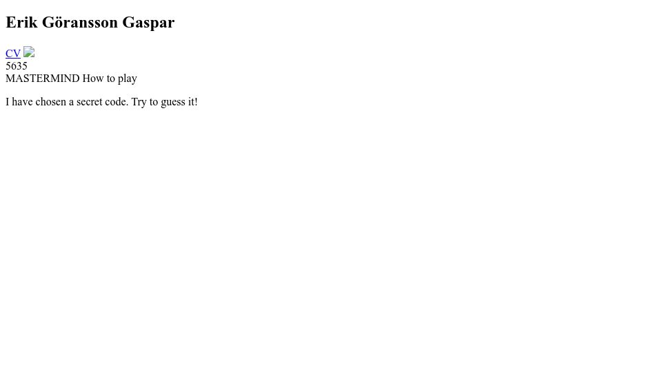 Screenshot of goranssongaspar.com: Using information theory to solve Mastermind