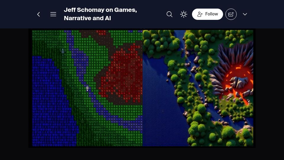 Screenshot of blog.jeffschomay.com: Rendering a game in real time with AI