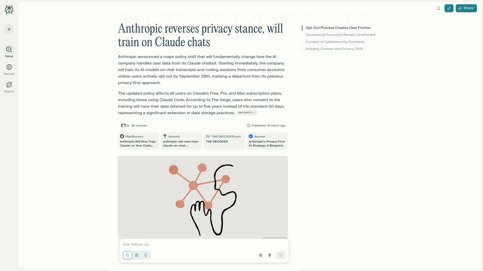 Screenshot of anthropic.com: Updates to Consumer Terms and Privacy Policy