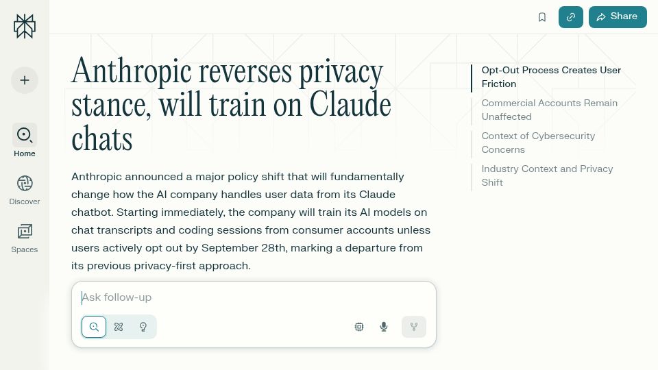 Screenshot of anthropic.com: Updates to Consumer Terms and Privacy Policy