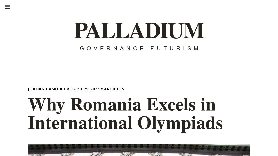 Screenshot of palladiummag.com: Why Romania excels in international Olympiads