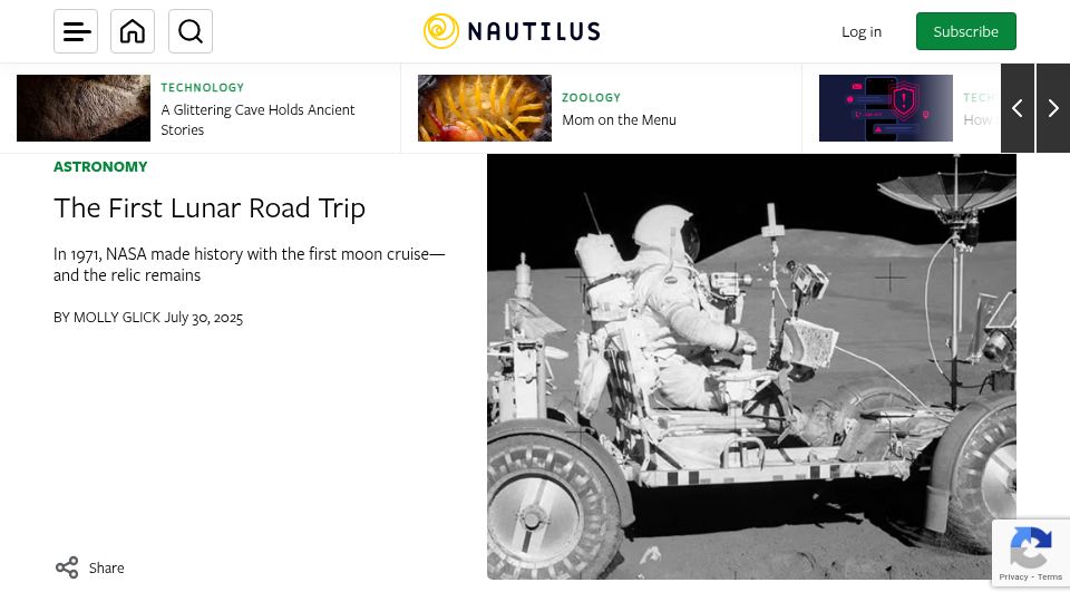 Screenshot of nautil.us: The first lunar road trip